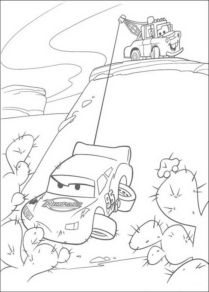 Plansa de colorat cu Cars pixar 54 184